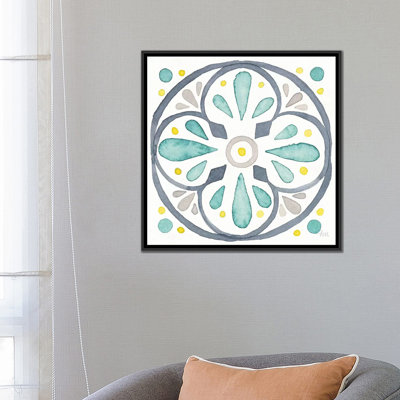 « jardin escapade tile vi white », reproduction sur toile