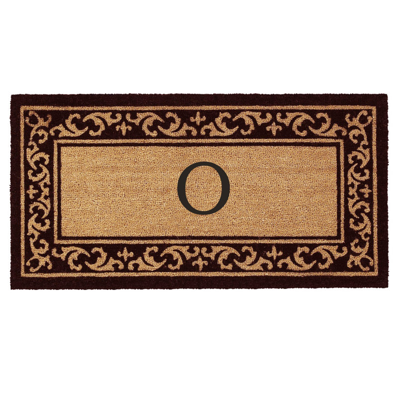 Zawacki Personalizable Non-Slip Doormat, O, Rectangle 2' x 4'