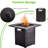 28In Outdoor Propane Fire Pit Table, 50000 Gas Fireplace With Lid, Lava Stone, Approved For Backyard Courtyard Deck Patio Balcony Garden