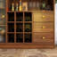 Buffet autoportant avec 2 portes coulissantes en verre rayé