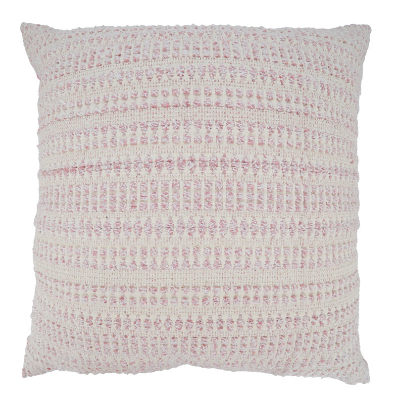 Celeste Collection Geometric Cotton Blend Throw Pillow, Pink, Polyester/Polyfill