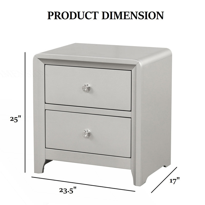 Table de chevet 1 pièce avec glissière centrale en métal