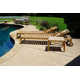 25'' Outdoor Teak Chaise Lounge Set with Table