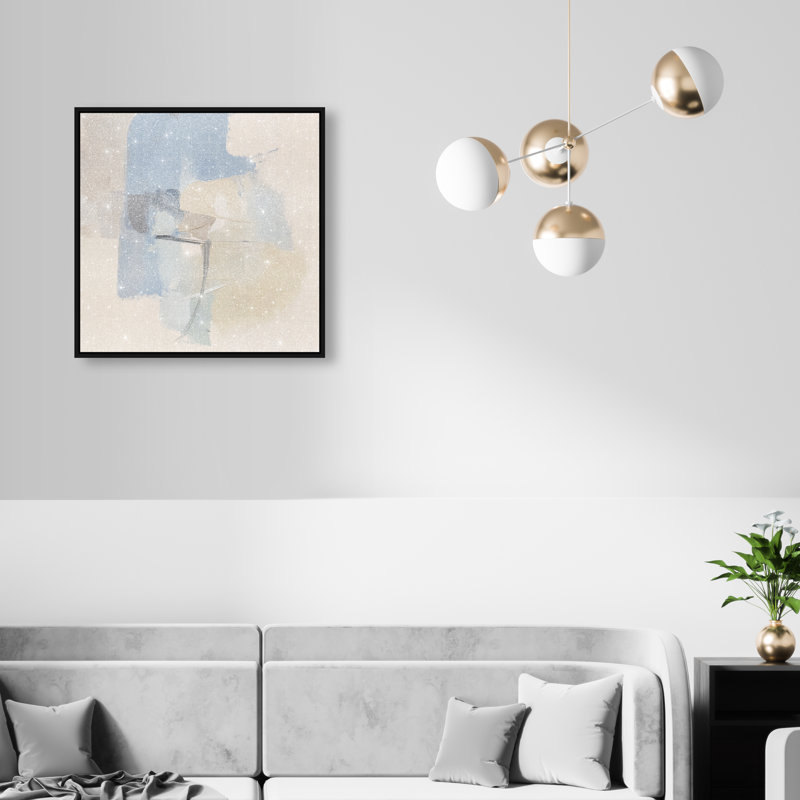 Clouded Calm II Canvas Abstract Print by Oliver Gal, Black Frame, 12 x 12, 21"H x 21"W, Black Frame