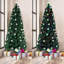 Sapin de Noël vert floqué / givré-1574407696