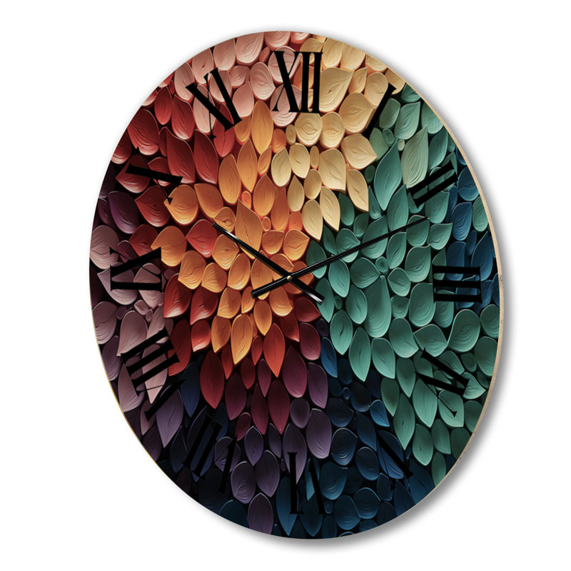 Hardedge Art Harmonic Fusion III - Modern Oversized Wood Wall Clock, Grand