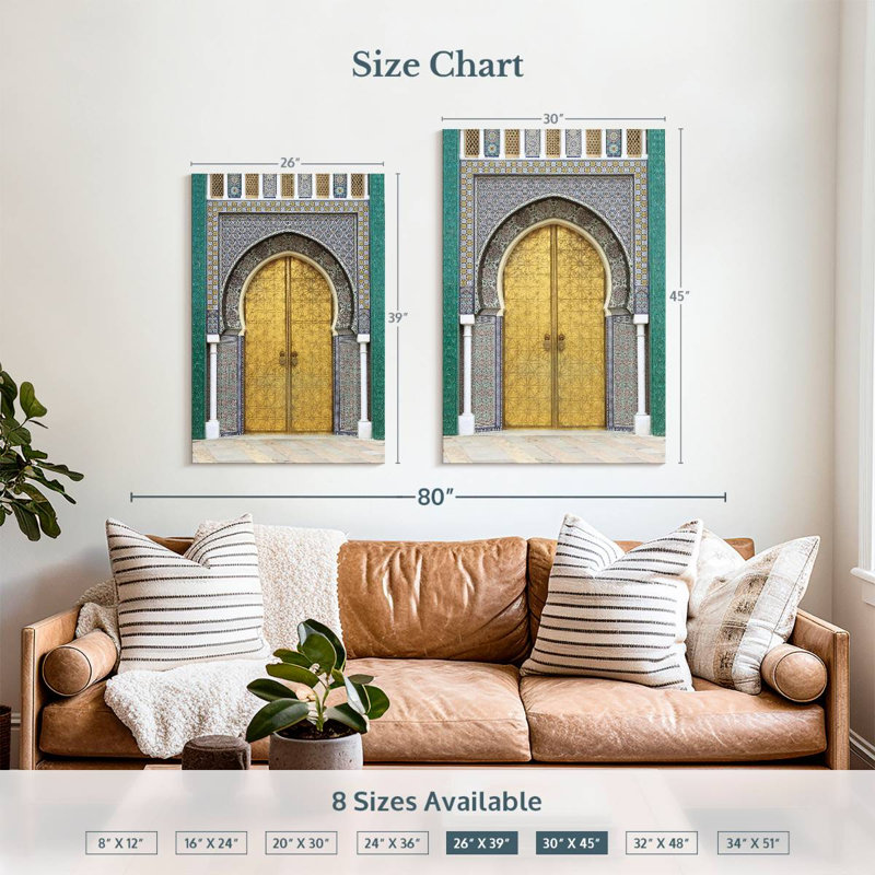 Lilie Royal Palace Doors In Fes, 39" H x 26" W
