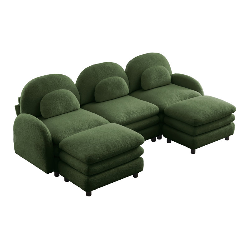Canapé Teddy, H 35,4 po x l 98,2 po x P 55,5 po, Vert