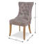 Chaise de salle à manger rembourrée en cuir touffeté en pigskin gris à oreilles Didcot