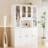 70.9" H white Standard Bookcase with doors, 5-Tier open Bookcase and Bookshelf