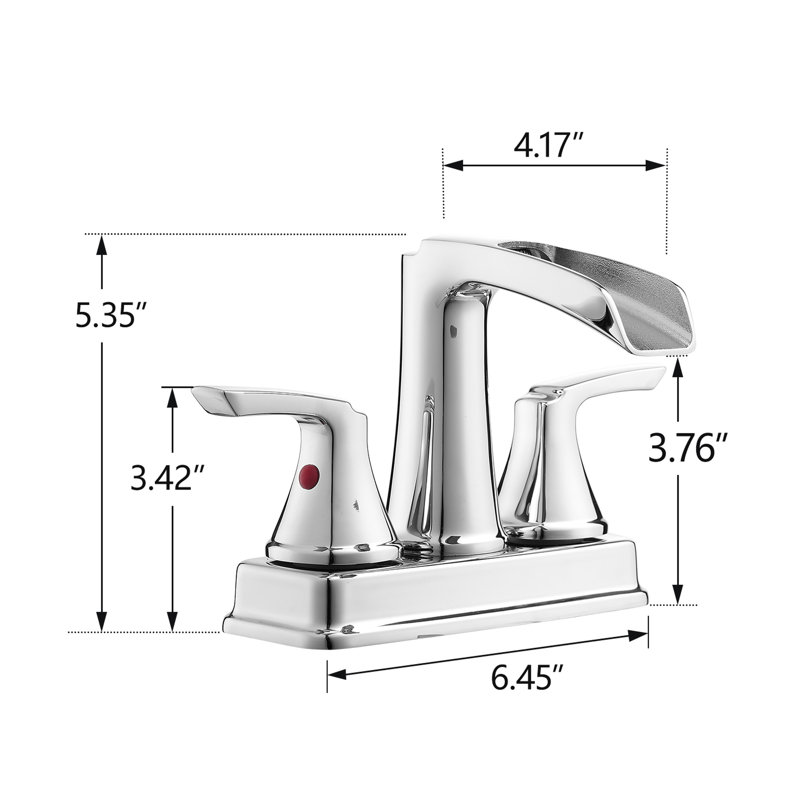 Robinet cascade pour salle de bain 4 pouces 2 poignées 2 poignées Rotation 360 degrés Lavabo 3 trous Facile à nettoyer et à entretenir