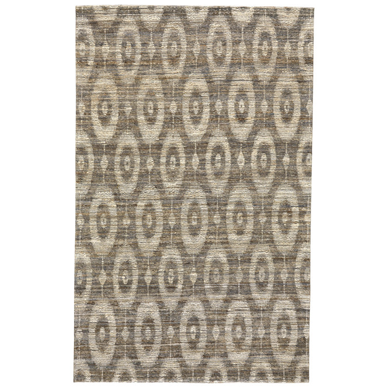 Tapis gris en jute / sisal crocheté à la main Ayssa