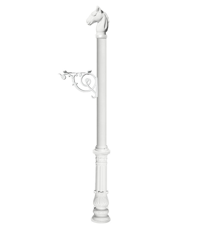 Lewiston Mailbox 62'' H Square Decorative Post, White