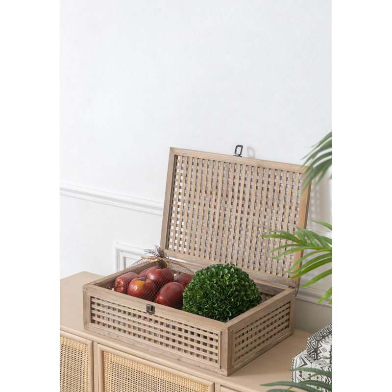 Roehl Brown Bamboo and Fir Wood Woven Box