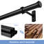 Tringle à rideaux noire de 1 po de diamètre avec supports de style simplicité moderne-1625449319