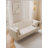 71 inch convertible love seat sofa, American retro beige velvet, suitable for small living room, bedroom, office-868576201