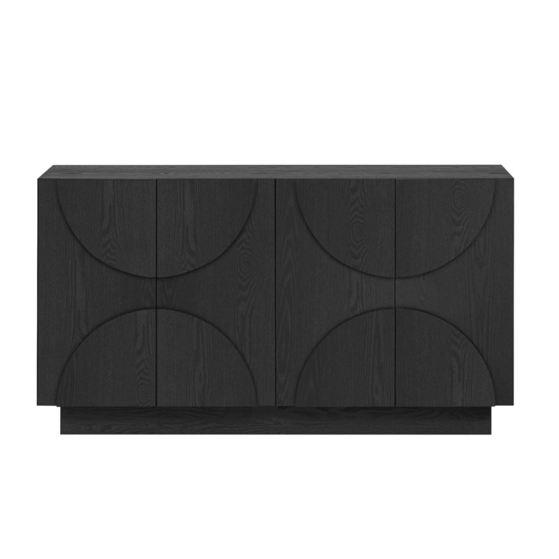 4-Door Large Storage Sideboard, Black