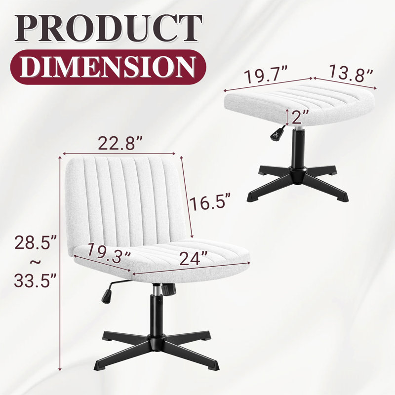 Fauteuil d'appoint rembourré avec repose-pieds Dezaree, Blanc