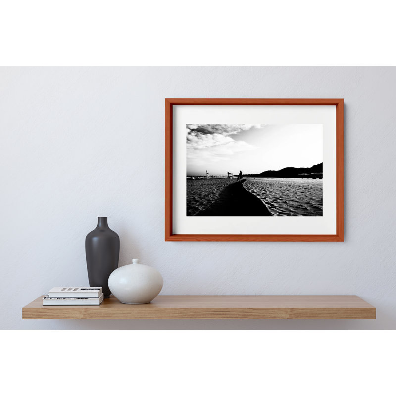 Walk The Line Print by Joseph Regan, Cherry, 14" H x 16" W x 0.75" D