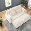 Canapés d'angle à compression, causeuse modulaire beige en chenille, intérieur moderne et compact