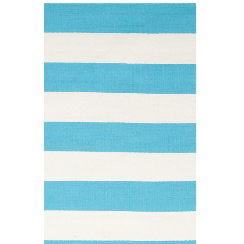 Morabito Hand Woven Cotton Striped Rug, Rectangle 3' x 5'