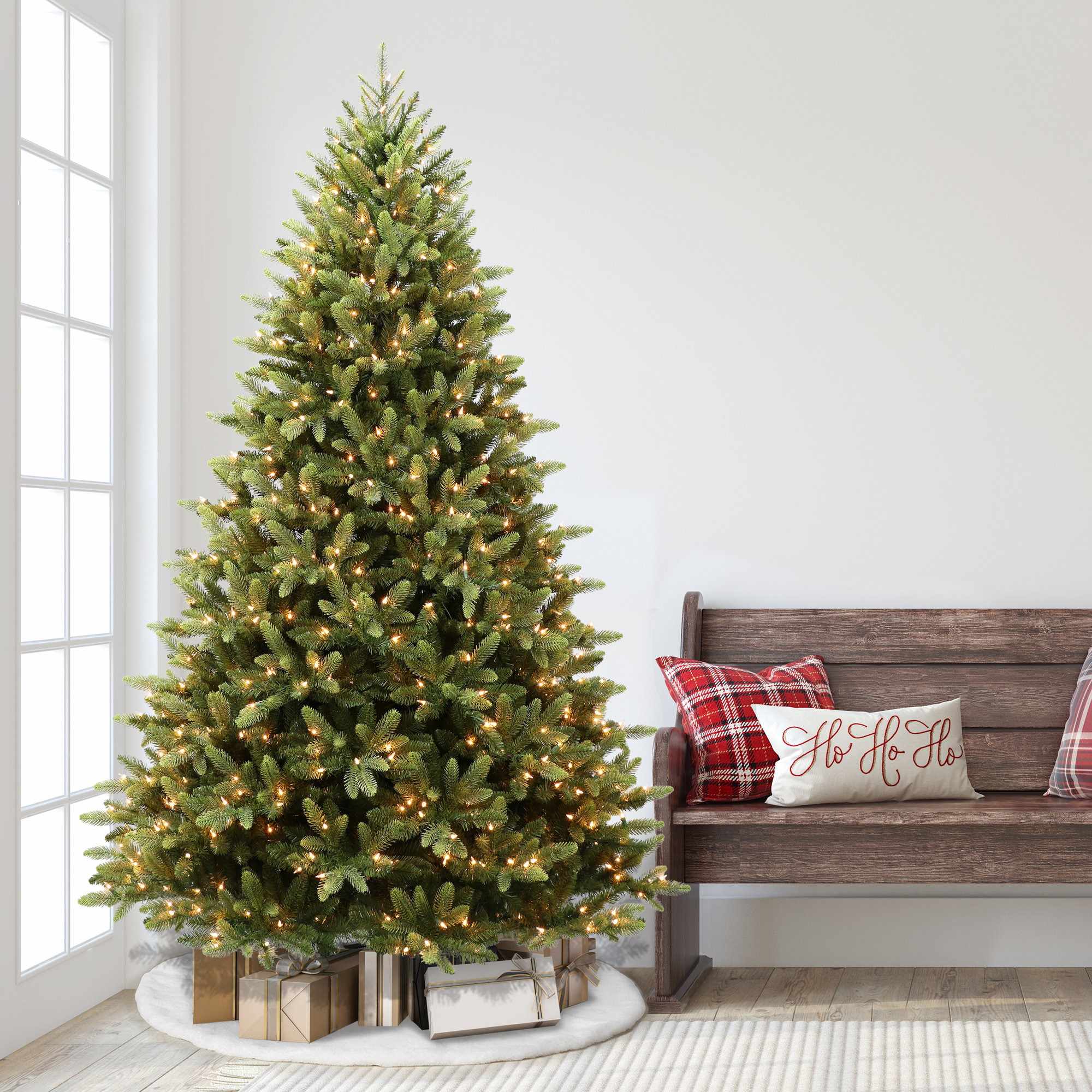 90' Lighted Artificial Spruce Christmas Tree