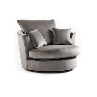 Bost Upholstered Swivel Barrel Chair
