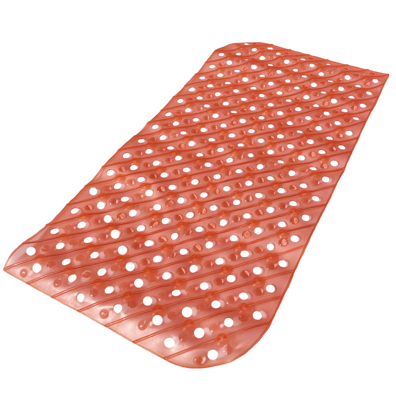 Aariketh Plastic / Acrylic Non-Slip Shower Mat, Orange