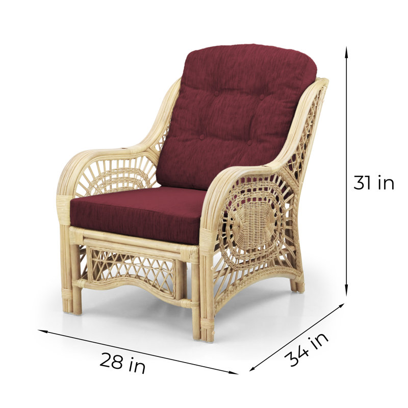 Ajuni Upholstered Armchair, Burgundy