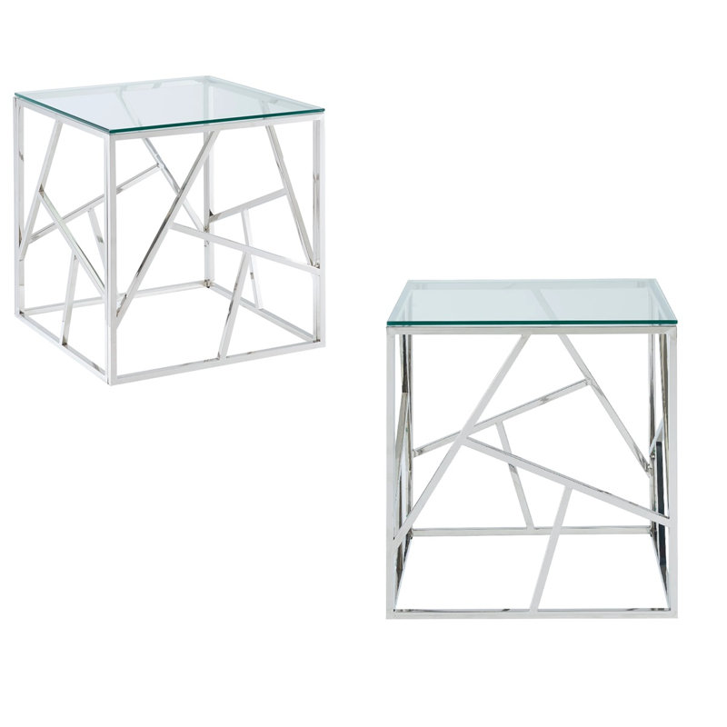 Ensemble de tables de bout en verre, Argent