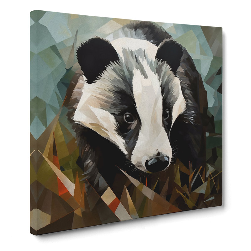 Badger Abstract - Wrapped Canvas, 50cm H x 50cm W x 3cm D