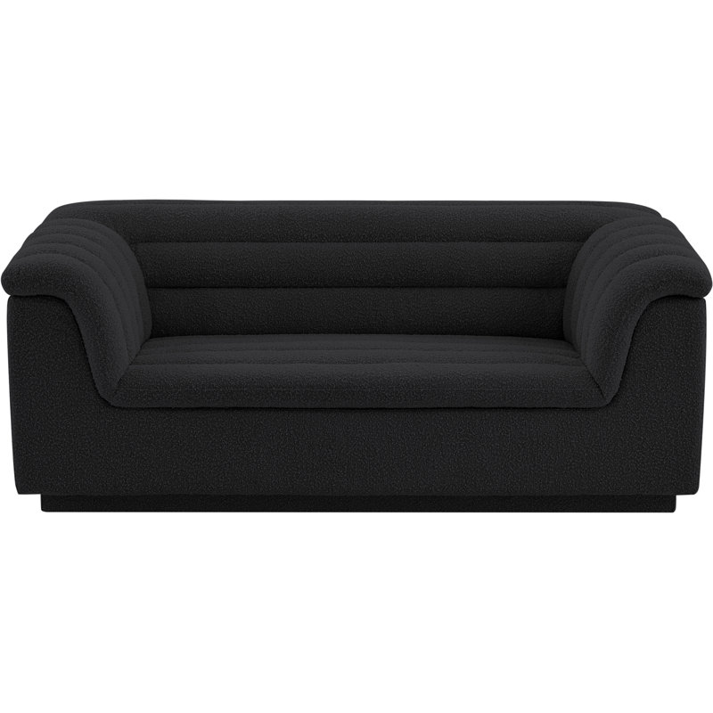 Isobela Loveseat, Tissu bouclé noir