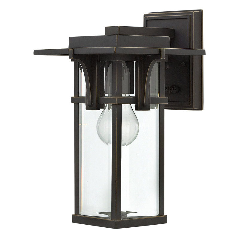 Manhattan Single Light Outdoor Wall Mount Lantern - Clear Beveled Glass, 11.75" H x 7.25" W x 8" D