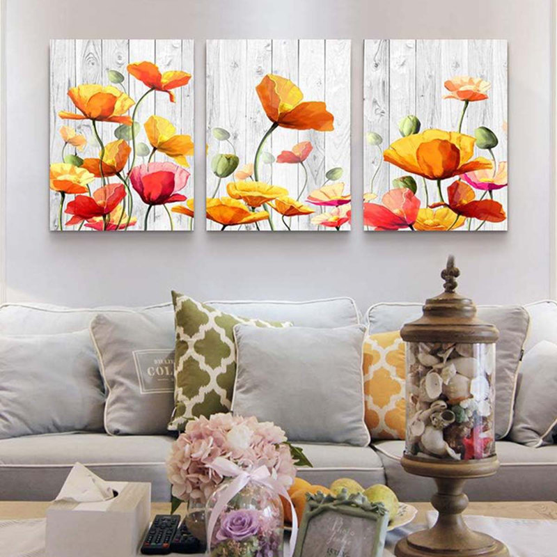 3 Piece Wrapped Canvas Print, 60 cm H x 40 cm W