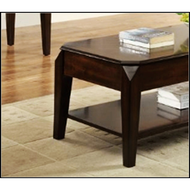 Table basse à plateau relevable en noyer avec rangement spacieux et fabrication en bois durable pour les salons modernes