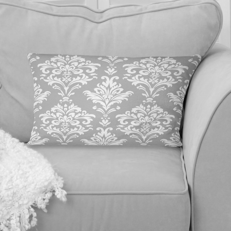 Coussin lombaire gris damassé glam glamour III