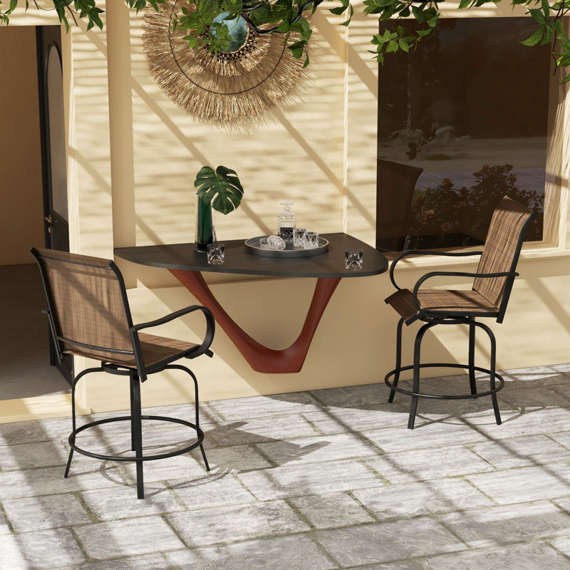 Tabouret de bar pivotant 27,5 po Aulton, Brun
