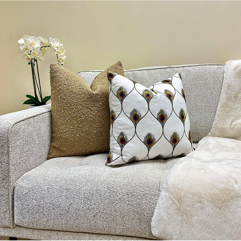 Housse de coussin Bouclé, H 22 po x l 22 po, Brun clair