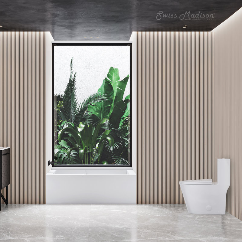 Dreux One Piece Elongated Dual Flush Toilet with 0.95/1.26 GPF, Glossy White, Top, 30" H x 16.5" W x 28" D
