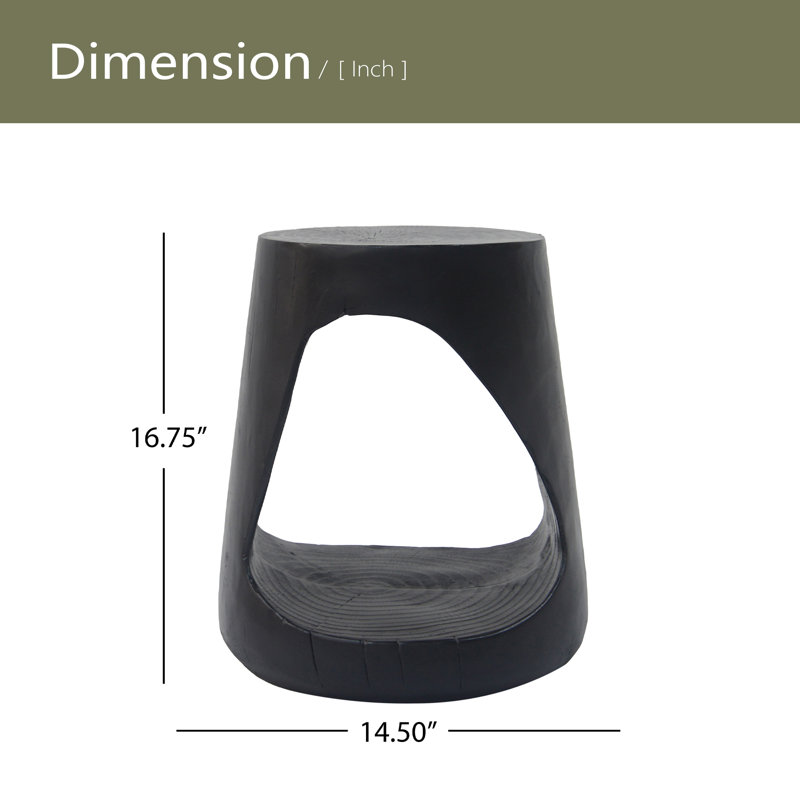 Table d'appoint creuse, texture semblable au bois, Noir