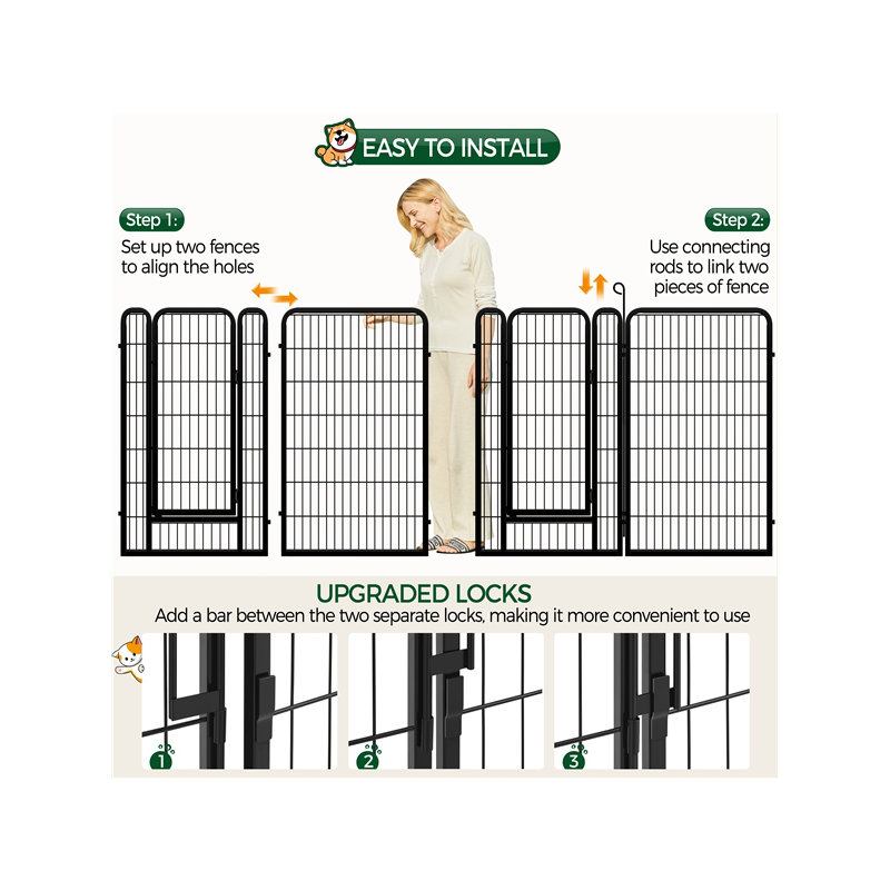 Enclos d'extérieur en métal pour l'extérieur avec porte, H 48 po x l 28 po x P 0,59 po