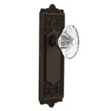 Egg & Dart Plate with Oval Fluted Crystal Door Knob