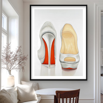 Red Pumps - Illustrative Fashion Framed Print