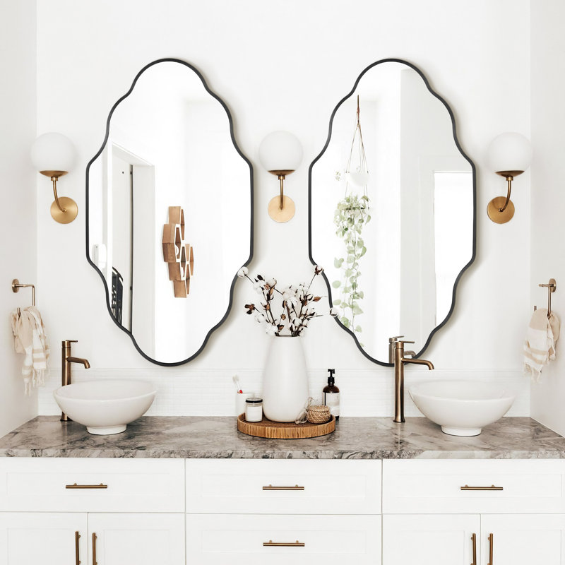 Marietherese Wall Mirror, 46" x 26", Black