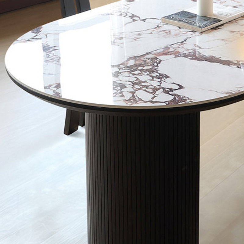 Table de salle à manger ovale moderne, 29.52"H x 70.86"L x 35.43"W