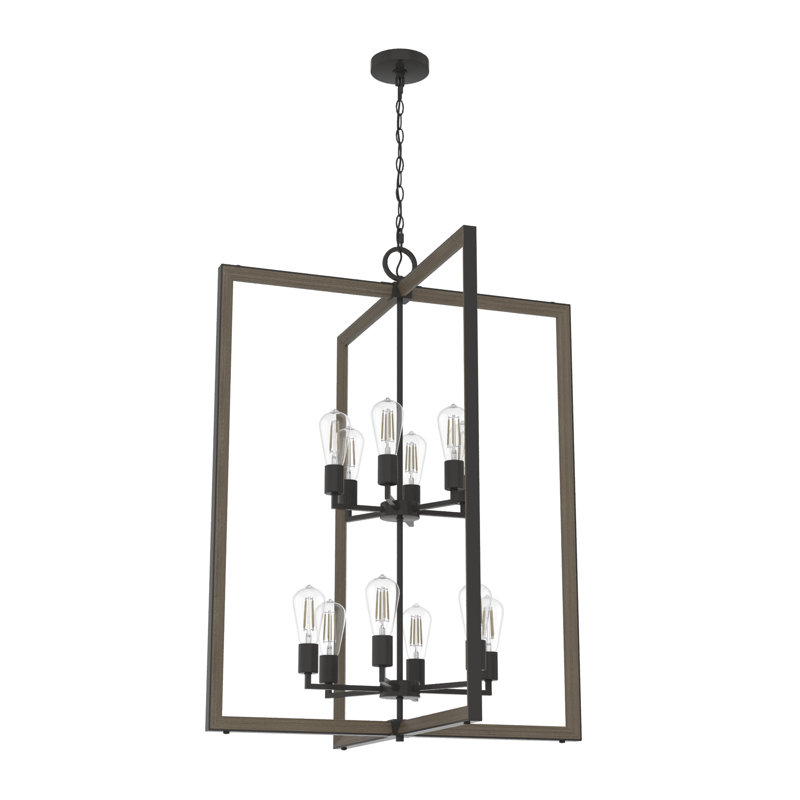 Woodburn 12 Light 30.5 Inch Foyer Pendant Ceiling Light Fixture, Noble Bronze