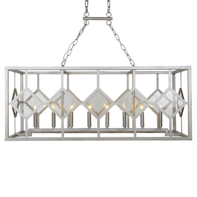 Luminaire suspendu linéaire à 8 lumières pour îlot de cuisine Diamond