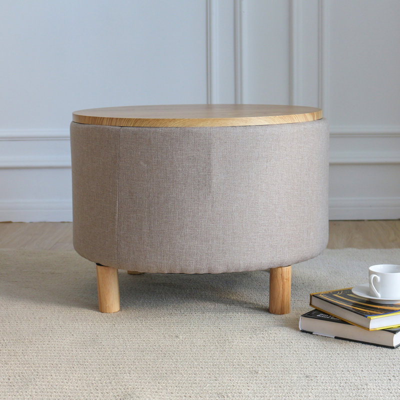 Sauget Solid Wood Single Coffee Table, Cream
