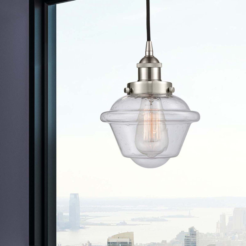 Luminaire suspendu simple à 1 lumière Calliope, Nickel satiné brossé