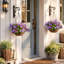 Faux paniers artificiels à fleurs suspendus pour l'extérieur-1092249143